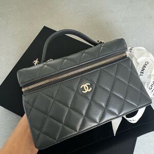 Chanel Gray Slim Vanity Bag
